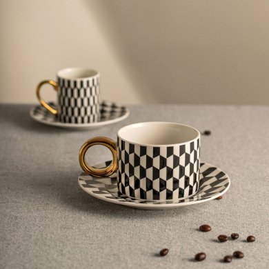 Чашка с блюдцем Homla LUNYA 200 мл Принт 241507 фото - 6