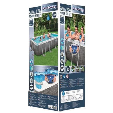 Каркасний бассейн Bestway 56998 POWER STEEL 549x274x122 см Серый 82475148 фото - 10