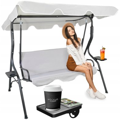 Садовые качели Garden Line 170x110x153 см Серый - 8 Садовые качели Garden Line 170x110x153 см Серый KRE5422 фото - 8