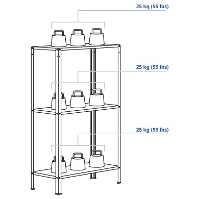 IKEA Стеллаж HYLLIS Серебристый (ИКЕА HYLLIS) 30428326 фото - 14