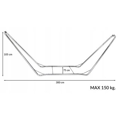 Основа для гамака Kontrast SH100 300x75х105 см Черный - 5 Основа для гамака Kontrast SH100 300x75х105 см Черный 5.16.211590 фото - 5