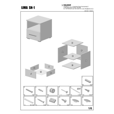 Тумбочка Halmar Lima SN-1 | Білий V-PL-LIMA-SN1-BIAŁY фото - 2