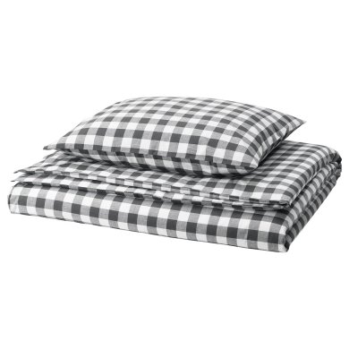 IKEA Комплект постільної білизни EKTANDVINGE 150х200 см Антрацит (ИКЕА ЭКТАНДВИНГЕ) 10585398