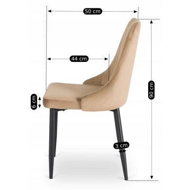 Обеденный стул Mebel Elit BARI Welur Бежевый ME.BARI/BZ/V/K фото - 12