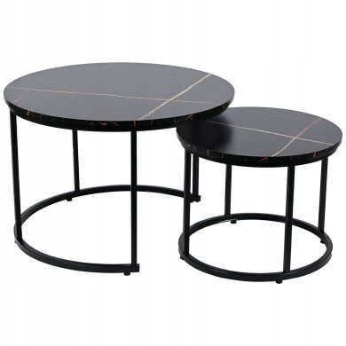 Комплект журнальних столів Kontrast SK106MCz Marmur 2 шт Чорний - 2 Комплект журнальних столів Kontrast SK106MCz Marmur 2 шт Чорний 6.06.14744 фото - 2