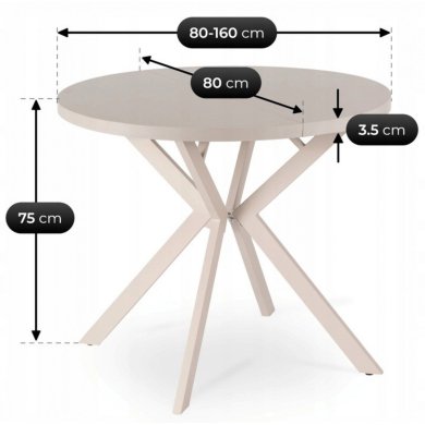 Раскладной обеденный стол Mebel Elit DORIAN Кашемир ME.DORIAN/KASZ/KASZ/S фото - 11