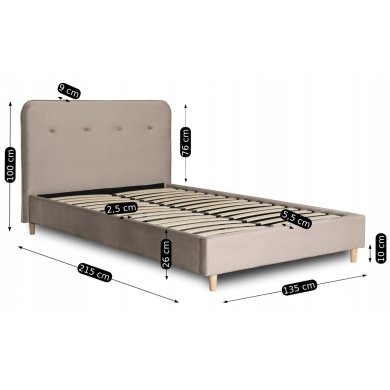 Кровать Mebel Elit DENNIS Welur 120x200 см Бежевый ME.DENNIS/120/BZ/V/LOZ фото - 9