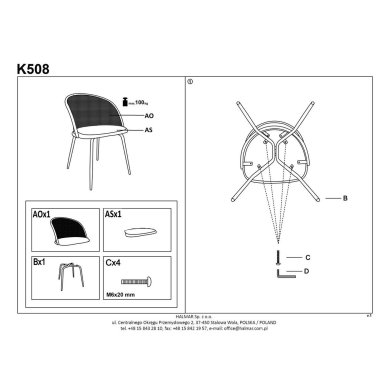 Обеденный стул Halmar K508 Темно-зеленый - 15 Обеденный стул Halmar K508 Темно-зеленый V-CH-K/508-KR-C.ZIELONY фото - 15