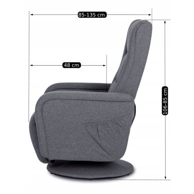 Крісло м'яке розкладне масажне з реклайнером Mebel Elit SPIKE 2 Темно-сірий ME.SPIKE2/CP/T/FW фото - 15