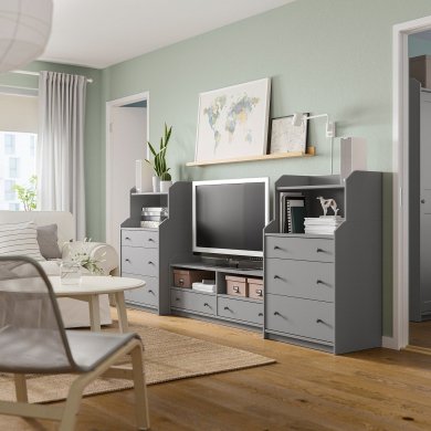 IKEA Комбінація для ТВ HAUGA (ИКЕА ХАУГА) 79388437 фото - 4
