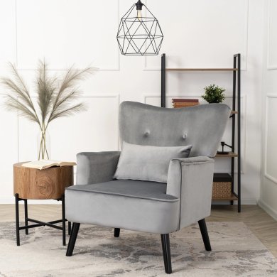 Крісло м'яке Mebel Elit BUNNY Welur 2 Сірий - 7 Крісло м'яке Mebel Elit BUNNY Welur 2 Сірий ME.BUNNY/P/CZ/V/FW фото - 7