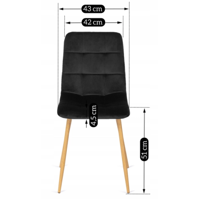 Обеденный стул Mebel Elit FREDY Welur Черный ME.FREDY/CZ/D/V/K фото - 5