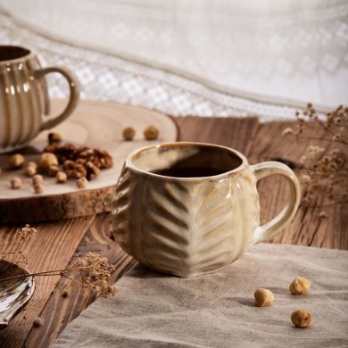 Кружка Homla ALMOS 2 380 мл Бежевый 231351 фото - 4