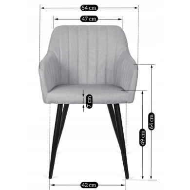 Обіднє крісло Mebel Elit ALEXI | Сірий - 5 Обіднє крісло Mebel Elit ALEXI | Сірий ME.ALEXI/P/T/K фото - 5