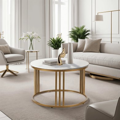 Журнальний стіл Mebel Elit KORIN Marmur Золотий ME.KORIN/B/PL/ZL/L фото - 6