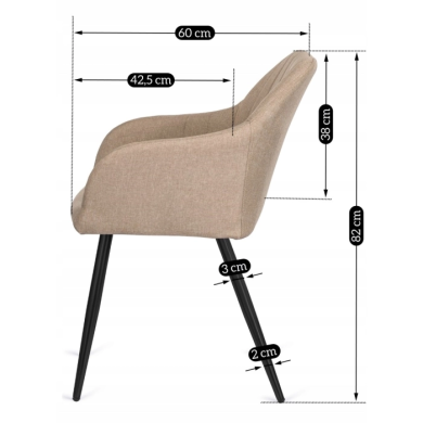 Обіднє крісло Mebel Elit ALEXI | Бежевий ME.ALEXI/BZ/T/K фото - 5