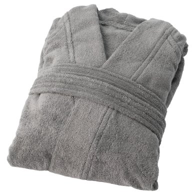 IKEA Халат ROCKAN L/XL 69x112 см Сірий (ИКЕА ROCKÅN) 50392029 фото - 6