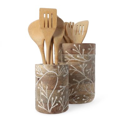 Контейнер для кухонного начиння Homla MANGO CARVE 10x14 см | Дерево 206457 фото - 4