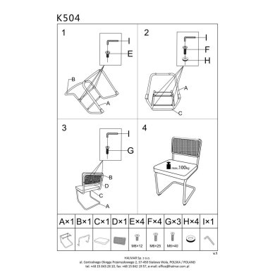 Обеденный стул Halmar K504 Пепельный - 16 Обеденный стул Halmar K504 Пепельный V-CH-K/504-KR-POPIELATY фото - 16