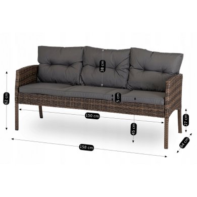 Комплект садовой мебели Mebel Elit ATLANTA Коричневый ME.ATLANTA/BR/RT/OGR/ZES фото - 11