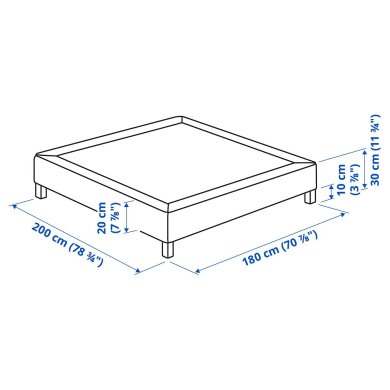 IKEA Кровать LYNGOR 180х200 см Темно-серый (ИКЕА ЛИНГОР) 49554447 фото - 8