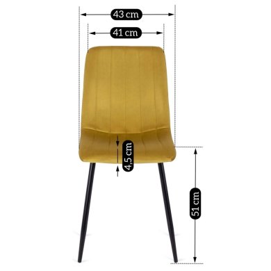 Обідній стілець Mebel Elit IBIS Welur Гірчичний ME.IBIS/CU/V/K фото - 10