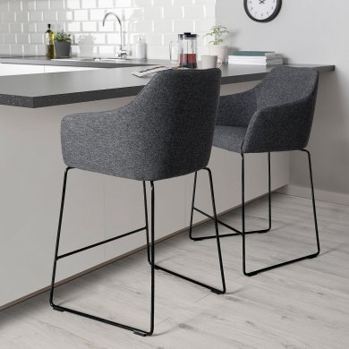 IKEA Барный стул TOSSBERG Темно-серый (ИКЕА ТОССБЕРГ) 00568238 фото - 4