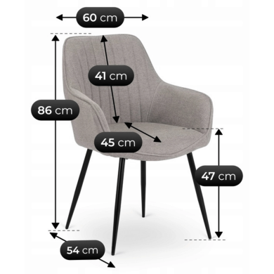 Обеденный стул Mebel Elit MALAGA Серый ME.MALAGA/JP/CZ/T/K фото - 9