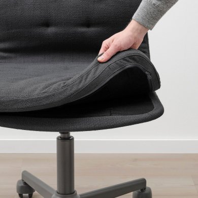 Офисное кресло MULLFJALLET Темно-серый - 11 IKEA Офисное кресло MULLFJALLET Темно-серый (ИКЕА МЮЛЬФДЖАЛЛЕТ) 19399815 фото - 11