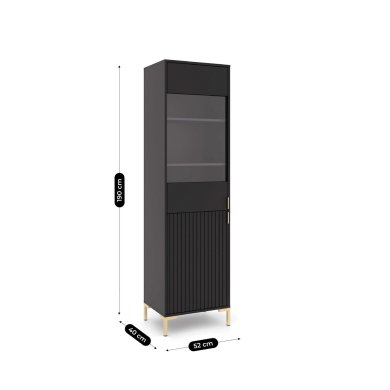 Вітрина Mebel Elit TORELLO Чорний W.FLINN/FL03/CZ/CZMAT/ZL/WIT фото - 6