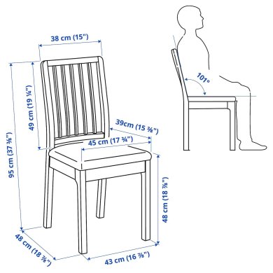 IKEA Обеденный стул EKEDALEN Серый (ИКЕА ЭКЕДАЛЕН) 29429218 фото - 6