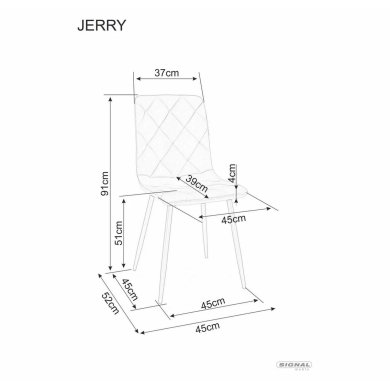 Обеденный стул Signal JERRY Welur Серый JERRYVCSZ фото - 7