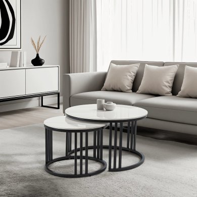 Комплект журнальных столов Mebel Elit JERRY Marmur Белый ME.JERRY/B/PL/CZ/L фото - 6