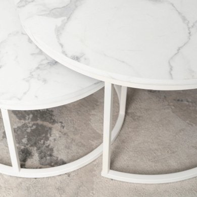 Комплект журнальных столов Mebel Elit JOE MAX Marmur 2 шт Белый - 11 Комплект журнальных столов Mebel Elit JOE MAX Marmur 2 шт Белый ME.MAXJOE/BM/B/L фото - 11