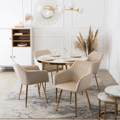 Обеденный стул Mebel Elit SHANE Welur Кремовый - 5 Обеденный стул Mebel Elit SHANE Welur Кремовый ME.SHANE/KR/ZL/V/K фото - 5