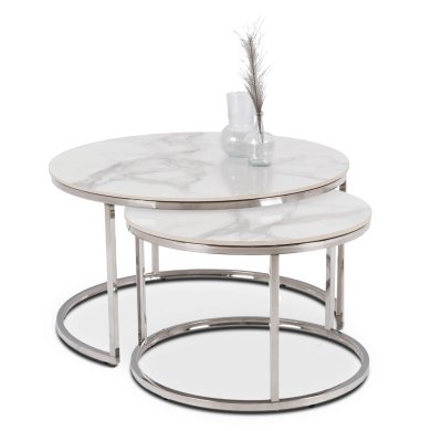 Комплект журнальних столів Mebel Elit AMARA Marmur 2 шт Білий ME.MAXAMARA/BM/SR/CER/L фото - 2