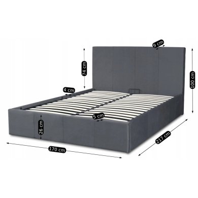 Ліжко Mebel Elit MELIA Welur 160x200 см Темно-сірий ME.MELIA/160/P/V/LOZZPOJ фото - 11