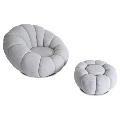 Крісло м'яке поворотне з пуфом Mebel Elit PETTIT Сірий - 2 Крісло м'яке поворотне з пуфом Mebel Elit PETTIT Сірий ME.PETTIT/P/TB/FW фото - 2