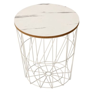 Журнальный стол Chomik Marmur 30 см Белый - 2 Журнальный стол Chomik Marmur 30 см Белый FAT7186 фото - 2