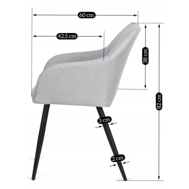 Обіднє крісло Mebel Elit ALEXI | Сірий - 6 Обіднє крісло Mebel Elit ALEXI | Сірий ME.ALEXI/P/T/K фото - 6