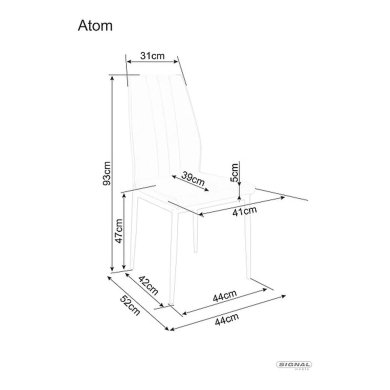 Обеденный стул Signal ATOM Welur Черный ATOMVCC фото - 5