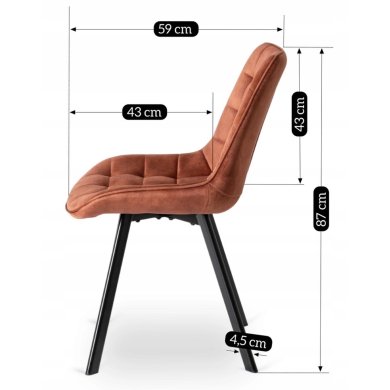 Обідній стілець Mebel Elit RICK Welur Рудий - 10 Обідній стілець Mebel Elit RICK Welur Рудий ME.RICK/RD/V/K фото - 10