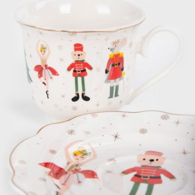 Чашка з блюдцем Homla LICOLA 250 мл Принт 232464 фото - 2