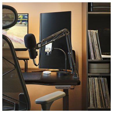 IKEA Комп'ютерний стіл для роботи сидячи/стоячи UTVISNING Чорний (ИКЕА УТМАНИНГ) 39571683 фото - 4