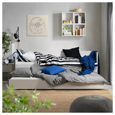 IKEA Раскладная кушетка с 2 матрасами VIHALS 80x200 см Белый (ИКЕА ВИХАЛС) 89580637 фото - 16