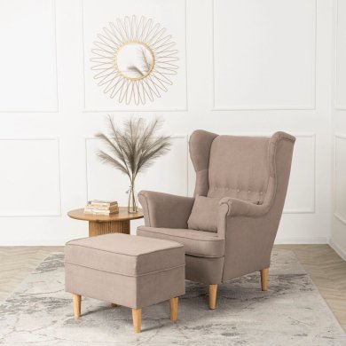 Крісло м'яке з пуфом Mebel Elit EVAN 2 Бежевий ME.EVAN2/BZ/D/T/FWPD фото - 8