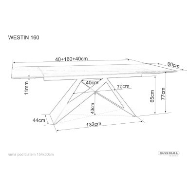 Розкладний обідній стіл Signal WESTIN Ceramic Дерево WESTINBRC160 фото - 8