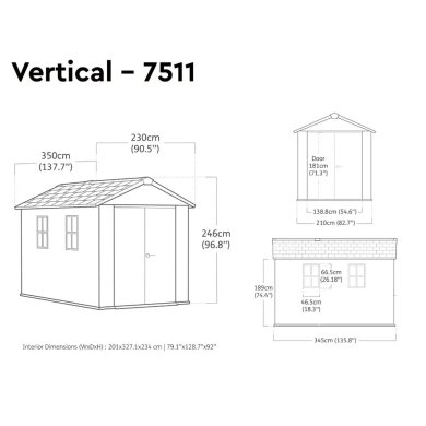 Садовий будиночок Keter NEWTON PLUS 230х350х246 см Сірий 259110 фото - 16