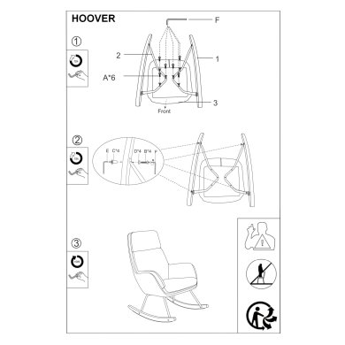 Кресло-качалка мягкое Signal Hoover Velvet Серый HOOVERVSZ фото - 3