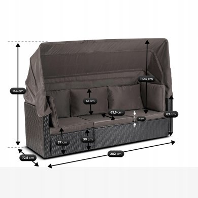 Комплект садових меблів Mebel Elit CALIENTE Чорний ME.CALIENTE/CZ/RT/OGR/ZES фото - 12